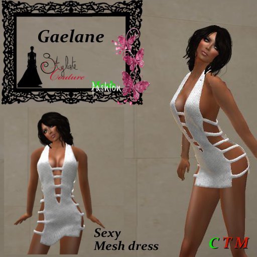 GAELANE  Mini Halter Dress Chev White