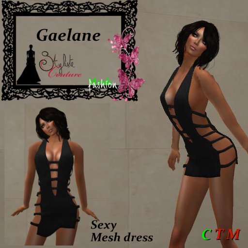 GAELANE  Mini Halter Dress Lin Noir