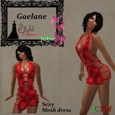 GAELANE  Mini Halter Dress Red Grunge