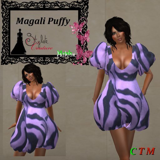 Magali Puffy Violet Zebra