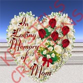 W23 In Loving Memory of Mom White & Red Floral Heart (Rezz Me)
