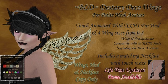 ~BLD~ Destany Deco Wings & Necklace *Petite* Demo