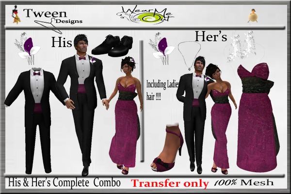 His&Her's Complete Evening Combo Purple