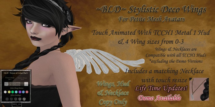 ~BLD~ Stylistic Deco Wings & Necklace *Petite*