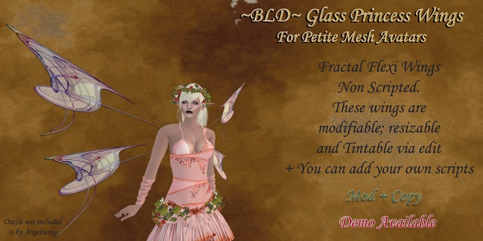 ~BLD~ Glass Princess Wings *Petite* DEMO