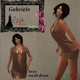 GABRIELE Deep Cleavage Mini Halter Dress Cuir Brun