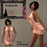GABRIELE Deep Cleavage Mini Halter Dress Retro PLaid