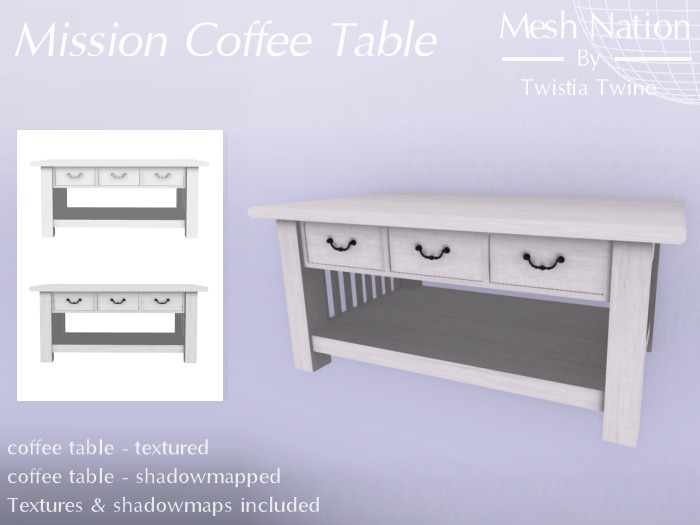 * Mesh Nation * FULL PERMISSIONS Mission Coffee Table