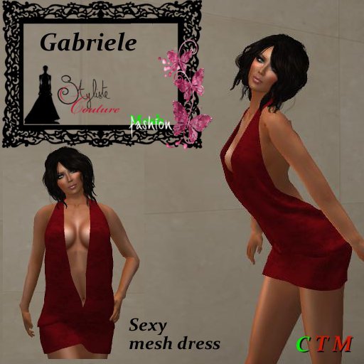 GABRIELE Deep Cleavage Mini Halter Dress Red