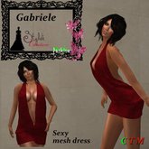 GABRIELE Deep Cleavage Mini Halter Dress Red