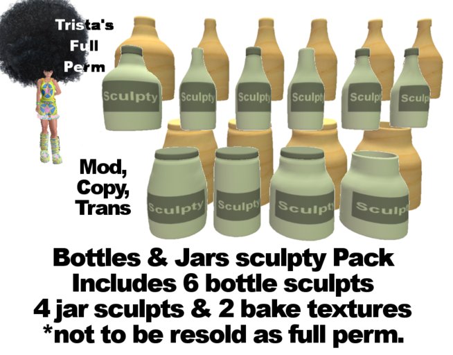 Trista's Full Perm Bottles & Jars Sculpty pack (BOXED)