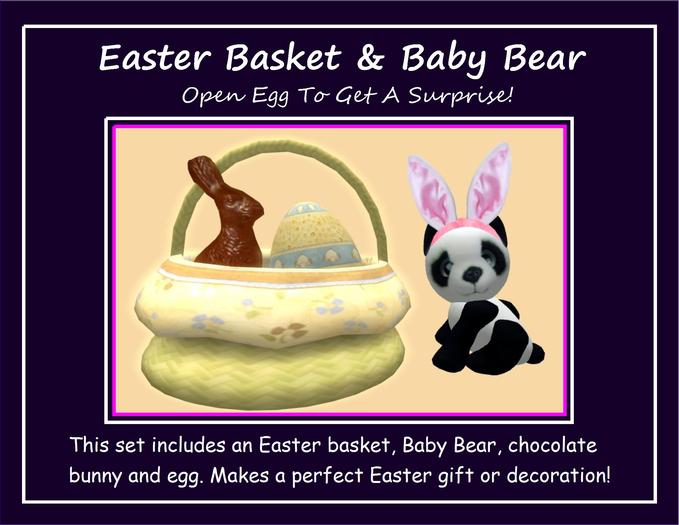 EASTER BASKET & BABY BEAR-Special Price For Easter!