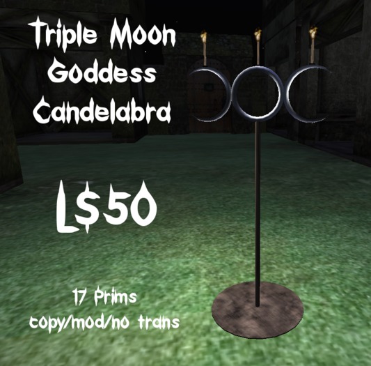 A Netherworld - Triple Moon Goddess Candelabra