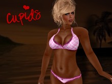 Plaid Ruffles Bikini Lingerie Pink