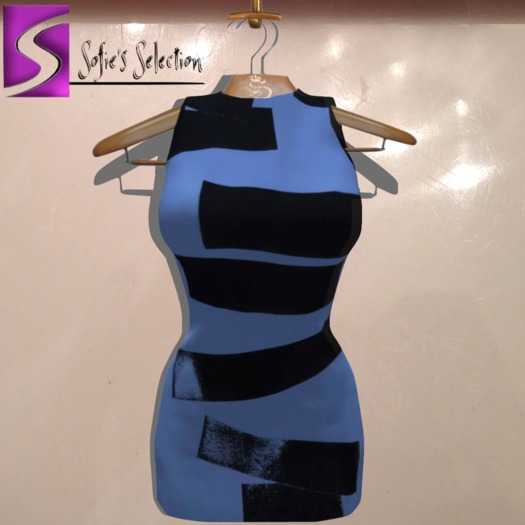 <S> Mesh Mini Tape Dress Blue