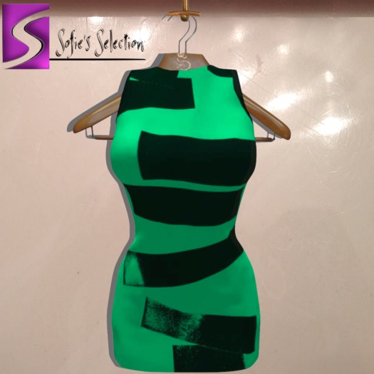 <S> Mesh Mini Tape Dress Green