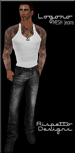 Rispetto Designs - Logoro MESH Jeans - Black/Rip