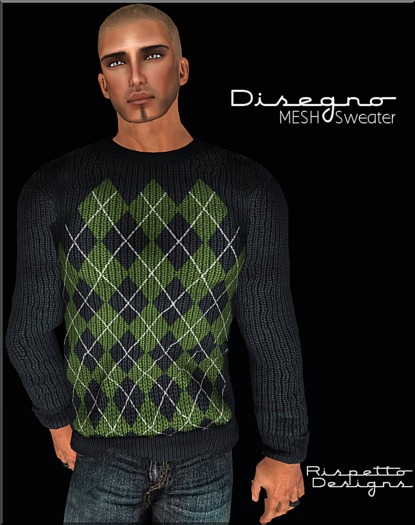 Rispetto Designs - Disegno MESH Sweater - Blue/Green