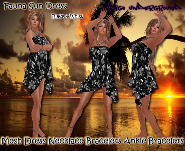 Fauna Sun Dress (B&W)