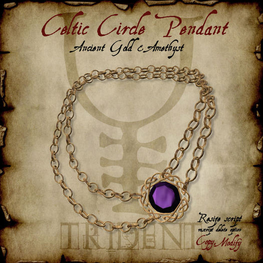 Celtic Circle Pendant [Gold/Amethyst] 