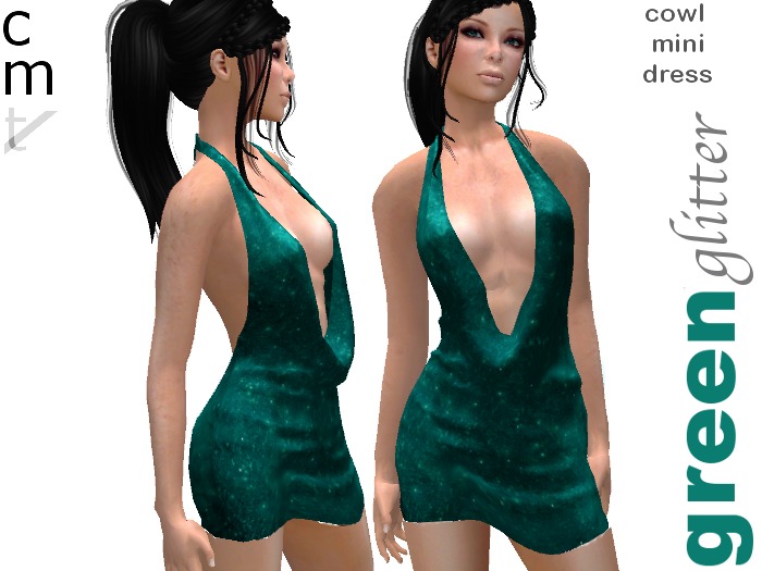 all.berries - cowl mini dress - green BOX