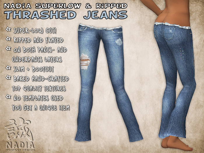 ~Nadia~ Superlow Thrashed Jeans