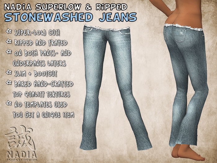 ~Nadia~ Superlow Stonewashed Jeans