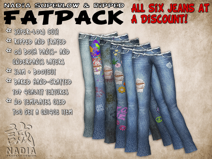 ~Nadia~ Superlow Jeans FATPACK
