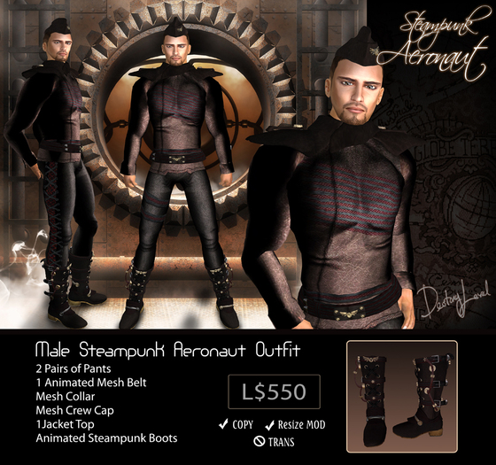 .:Unzipped Steampunk Aeronaut Male