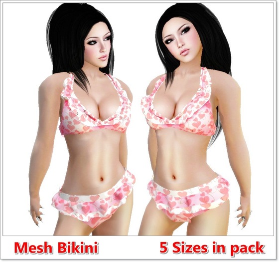 DeepLove Store :: MESH Bikini :: Heart Design (Pink)