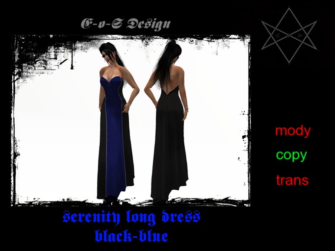 serenity rigged mesh long dress black-blue