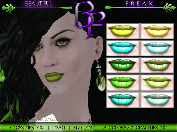 Beautiful Freak - Basic Colors Lipstick - gloss - chartreuse/cyan/forest/green/teal