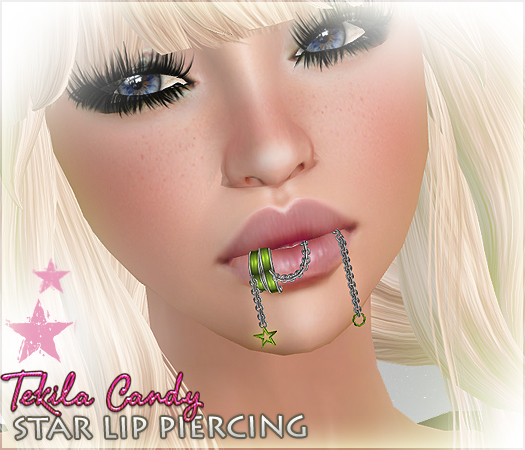 *TC* Star Lip Ring - Piercing Green