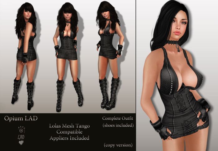 Opium LAD Goth Cyberpunk BLACK (copy) PROMO Lolas Mesh Tango Updated
