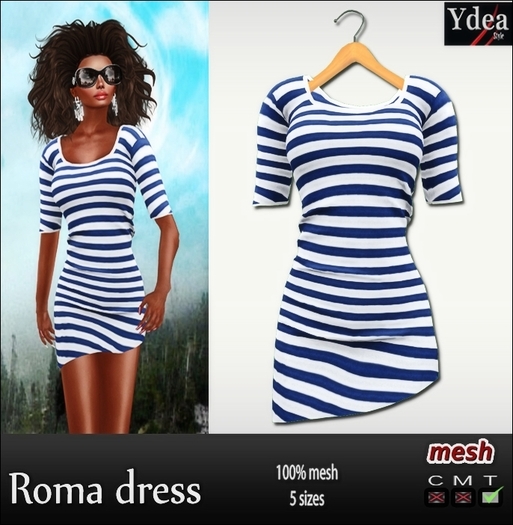 *Ydea* Roma dress striped bleu