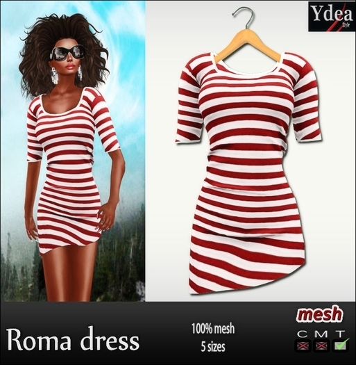 *Ydea* Roma dress striped red