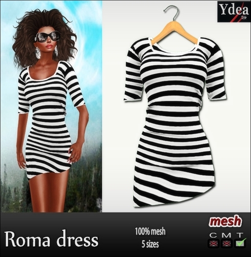 *Ydea* Roma dress striped black