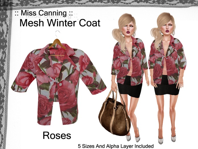 :: Miss Canning :: Mesh Winter Coat[ Roses]