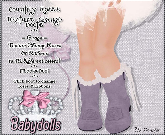 {BB} Country Roses boots in grape