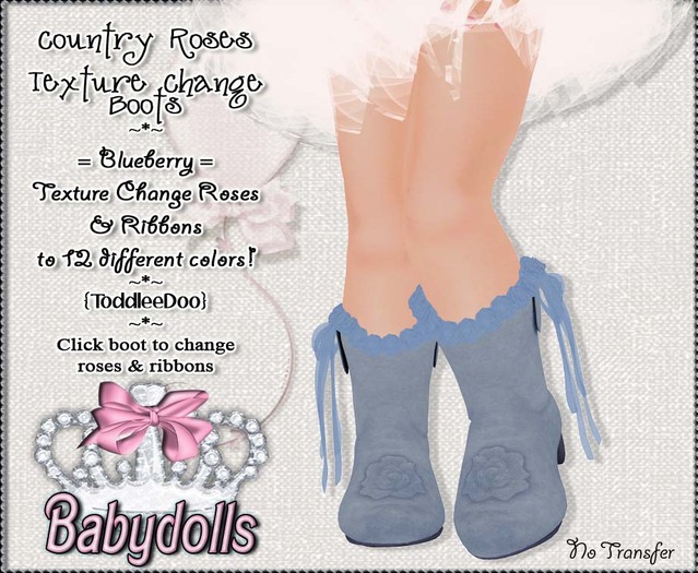 {BB} Country Roses boots in blueberry