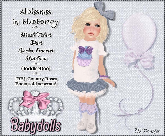 {BBT} Allehanna in blueberry - Toddleedoo Outfit