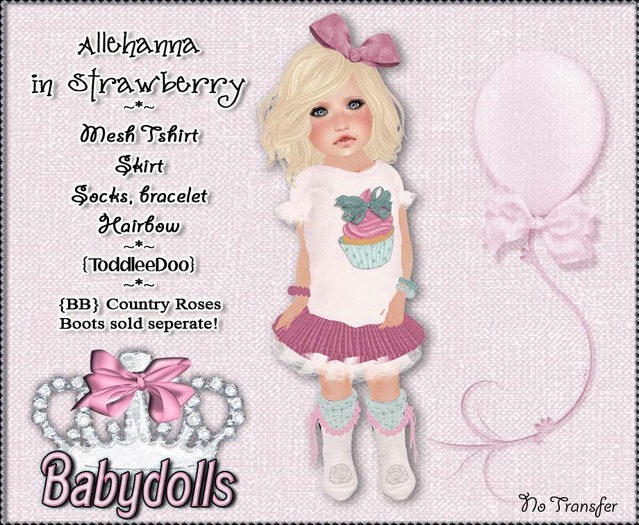 {BBT} Allehanna in strawberry - Toddleedoo Outfit