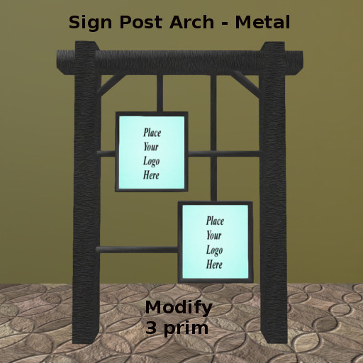 Sign Post 2 Small - Rough Metal