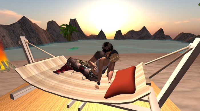 PROMO MULTI-POSE TIKI HAMMOCK BROWN 2 PRIMS 