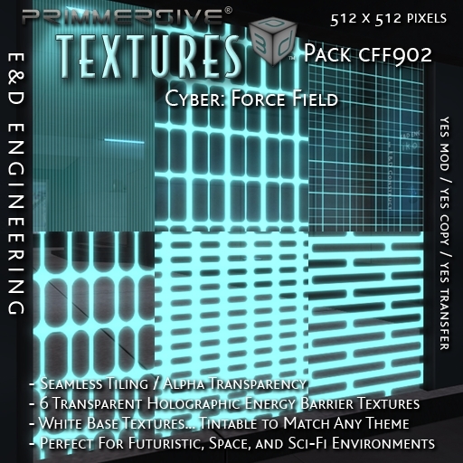 Second Life Marketplace - [CFF902] 6 Force Field Textures Holographic ...