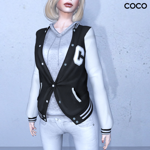 *COCO*_BaseballCardigan_BlackWhite