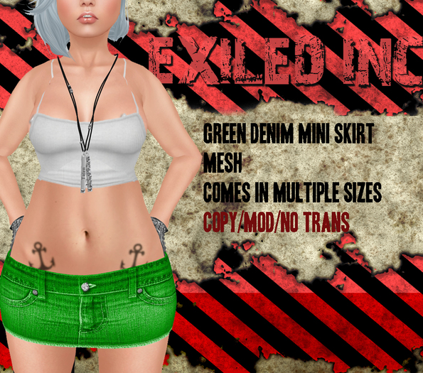 [Exiled Inc.] Green Mini Skirt [MESH]