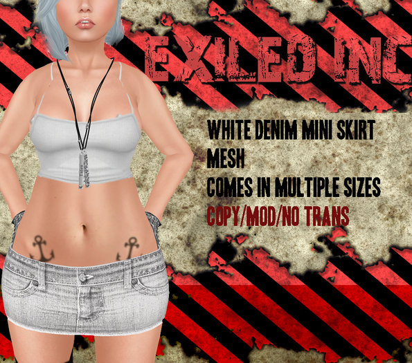 [Exiled Inc.] White Mini Skirt [MESH]