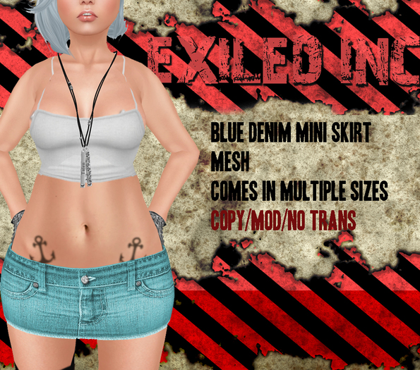 [Exiled Inc.] Blue Mini Skirt [MESH]