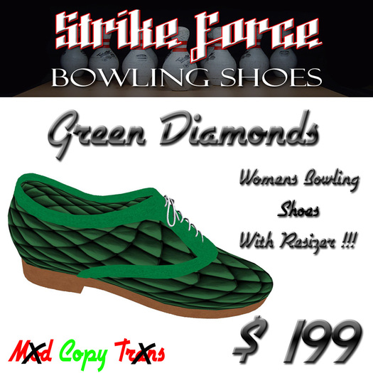 Bowling Shoes (Green Diamonds)